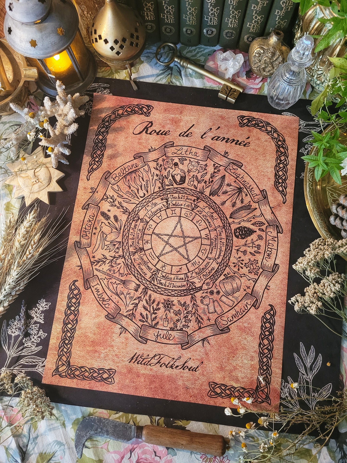 Affiche Roue de l'année & Sabbats format A3