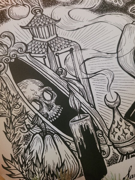 Affiche Sabbat de Samhain & fiche magique  - format A4