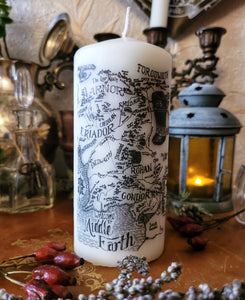 Middle Earth Map Candle 