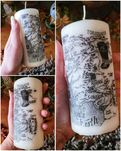 Middle Earth Map Candle 